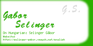 gabor selinger business card