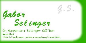 gabor selinger business card